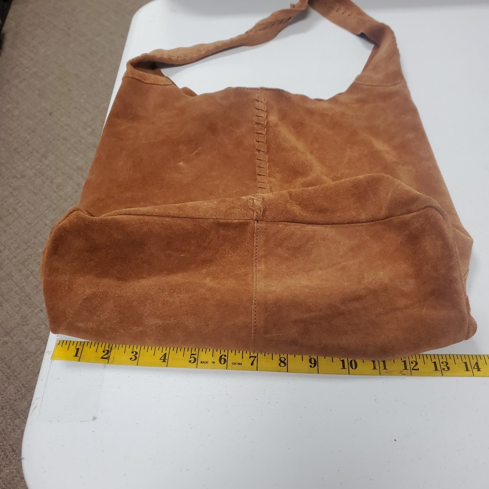 Haute Hippie Designer Suede Leather Brown Hobo Bag Large Brown Slouchy Boho - Picture 5 of 16